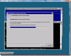 Hyper-V SP1 install - running install