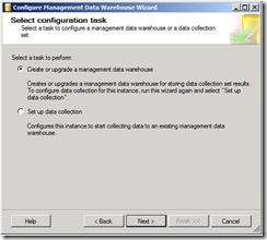 configure management data warehouse wizard
